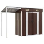 vidaXL Abri de jardin avec toit prolongé marron 277x107x181 cm acier