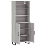 vidaXL Buffet haut Sonoma gris 69 5x34x180 cm Bois d'ingénierie