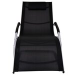 vidaXL Chaise longue avec oreiller Aluminium et textilène noir