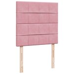 vidaXL Sommier à lattes de lit avec matelas Rose 90x200 cm Velours