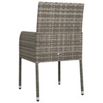 vidaXL Chaises de jardin avec coussins lot de 4 Résine tressée Gris