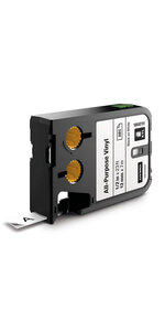 DYMO XTL - Ruban adhésif permanent en vinyle  12mm x 7m - Noir sur Blanc