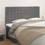 vidaXL Têtes de lit 4 Pièces Gris 90x5x78/88 cm Similicuir