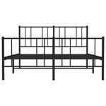vidaXL Cadre de lit métal avec tête de lit/pied de lit noir 120x190 cm