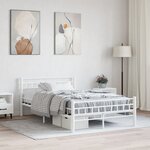 vidaXL Cadre de lit Blanc Métal 120 x 200 cm