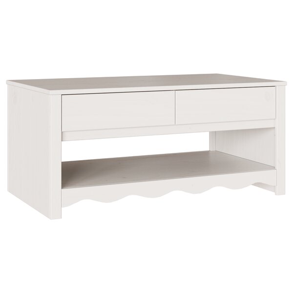Table basse vidaXL "DRAMMEN" Blanche 99x55x45 cm en bois massif de pin