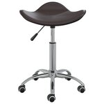 Chaise fauteuil siège de bureau informatique étude similicuir brun 02_0024035