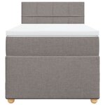 vidaXL Sommier à lattes de lit avec matelas Taupe 90x190 cm Tissu