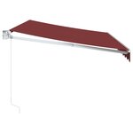 vidaXL Auvent manuel rétractable bordeaux 350x250 cm