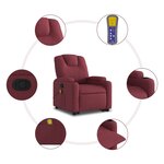 vidaXL Fauteuil inclinable de massage Rouge bordeaux Tissu