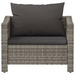 vidaXL Fauteuil de jardin avec coussin Gris Résine tressée