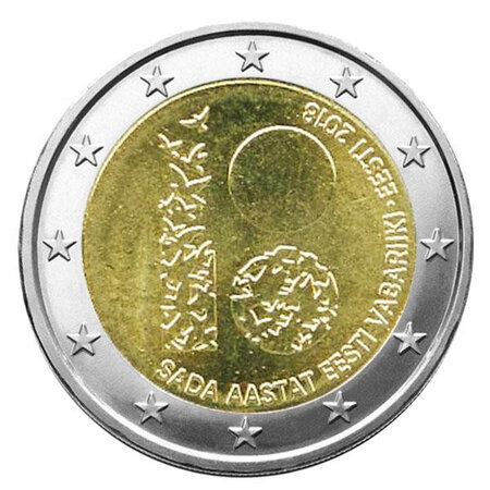 Monnaie 2 euros commémorative estonie 2018 - 100 ans de la république