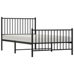 vidaXL Cadre de lit métal avec tête de lit/pied de lit noir 100x190 cm