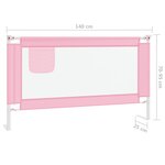 vidaXL Barrière de sécurité de lit d'enfant Rose 140x25 cm Tissu
