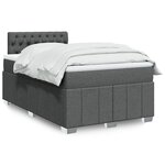 vidaXL Sommier à lattes de lit avec matelas Gris foncé 120x200cm Tissu