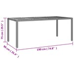 vidaXL Ensemble à manger de jardin 7 Pièces Noir Poly rotin et acacia
