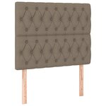 vidaXL Cadre de lit avec tête de lit Taupe 90x190 cm Tissu