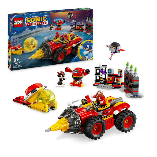 LEGO 76999 : Super Sonic contre Egg Drillster - Set de Construction Sonic the Hedgehog