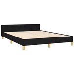 vidaXL Cadre de lit avec tête de lit Noir 140x200 cm Tissu