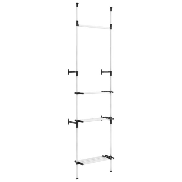 vidaXL Système de garde-robe télescopique barres et étagère Aluminium