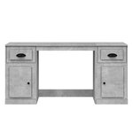 vidaXL Bureau avec armoire gris béton bois d'ingénierie