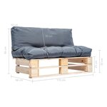 vidaXL Canapé de jardin palette avec coussins gris Pinède