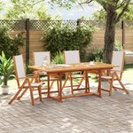 vidaXL Ensemble à manger de jardin 5Pièces bois d'acacia solide textilène