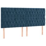 vidaXL Têtes de lit 4 Pièces Bleu foncé 100x7x78/88 cm Velours