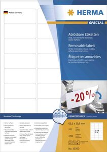 Étiquettes universel extraordinaire, 99,1 x 93,1 mm blanc herma