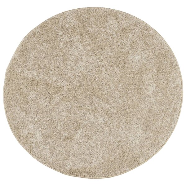 vidaXL Tapis ISTAN à poils longs aspect brillant beige Ø 100 cm