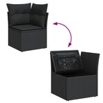 vidaXL Salon de jardin avec coussins 13 Pièces noir résine tressée