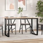 vidaXL Table à manger cadre en O 140x80x75 cm bois de pin massif fonte