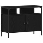 vidaXL Ensemble de meubles de salle de bain 3 pièces Chêne noir Bois d'ingénierie
