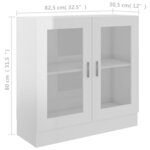 vidaXL Armoire à vitrine Blanc brillant 82 5x30 5x80cm Bois ingénierie