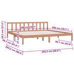 vidaXL Cadre de lit Marron miel Bois de pin massif 200x200 cm