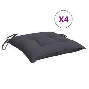 vidaXL Coussins de chaise lot de 4 anthracite 50x50x7 cm tissu oxford