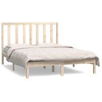vidaXL Cadre de lit Bois de pin massif 140x190 cm