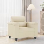 vidaXL Fauteuil Crème 60 cm Similicuir