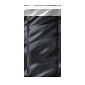 Lot de 100 sachet alu métallisé brillant noir 229 x 114 mm