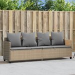 vidaXL Chaise longue avec coussins beige résine tressée