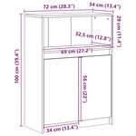 vidaXL Buffet avec LED blanc 72x34x100 cm bois d'ingénierie