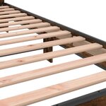 vidaXL Cadre de lit chêne fumé 100x200 cm bois d'ingénierie et métal