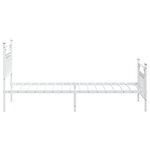vidaXL Cadre de lit métal avec tête de lit/pied de lit blanc 90x200 cm