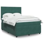 vidaXL Sommier à lattes de lit et matelas Vert foncé 140x200cm Velours