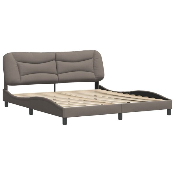 vidaXL Cadre de lit avec tête de lit Taupe 180x200 cm Tissu
