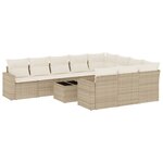 vidaXL Salon de jardin 11 Pièces avec coussins beige résine tressée