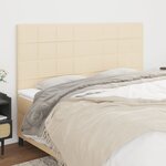 vidaXL Têtes de lit 4 Pièces Crème 90x5x78/88 cm Tissu