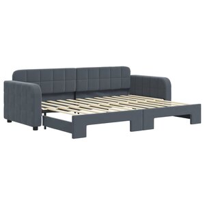 vidaXL Lit de jour avec gigogne sans matelas gris foncé 80x200 cm