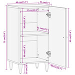 vidaXL Armoire latérale 40x33x75 cm bois massif de manguier