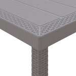Ensemble de salle à manger de jardin 17 pièces avec coussins gris clair en poly rotin